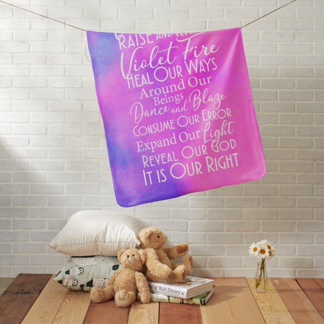 Violet Fire Prayer: Spiritual Comfort & Protection Baby Blanket (In Situ)