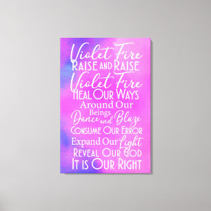 Violet Fire Prayer: Spiritual Positive Energy Art Canvas Print