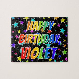 "VIOLET" First Name, Fun "HAPPY BIRTHDAY" Jigsaw Puzzle