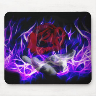 Violet flame rose and Gods hand Mouse Pad