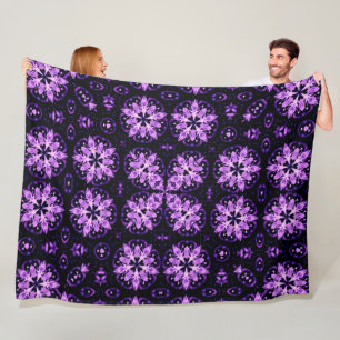 Violet Flame Spirit Mandala Quilt Pattern Fleece Blanket