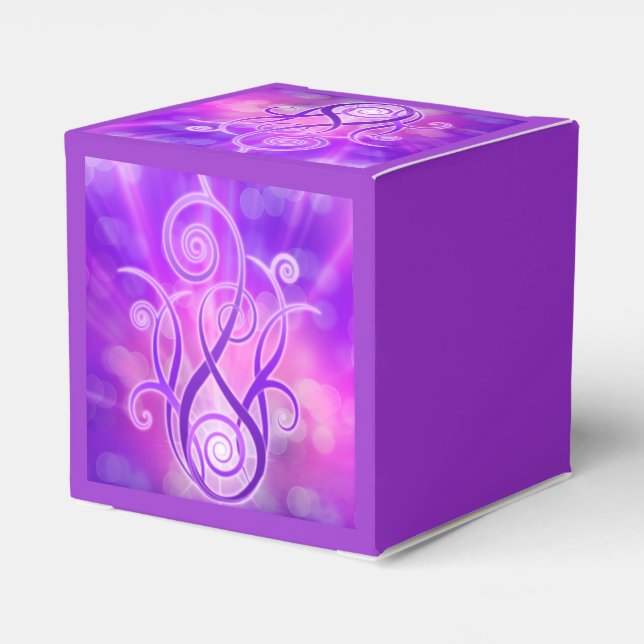 Violet Flame / Violet Fire Favor Boxes (Back Side)
