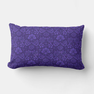 Violet floral decor lumbar pillow