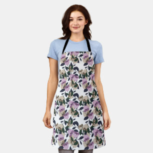 Violet floral design birthday christmas gift apron