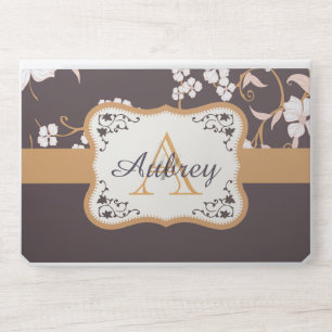 Violet Floral Monogram HP Laptop Skin