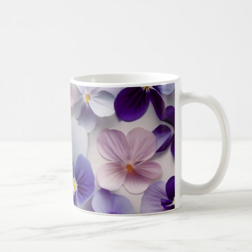 Violet floral print mug