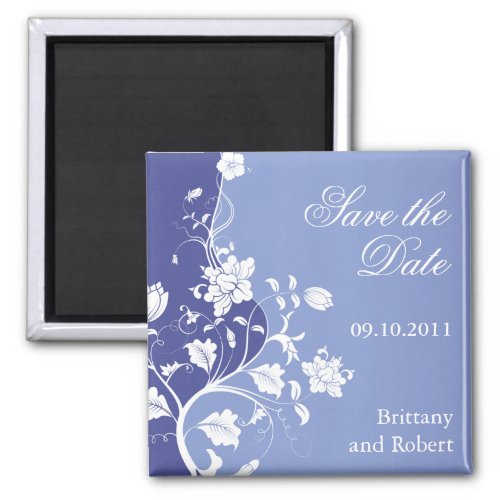 Violet Floral Save The Date Magnet