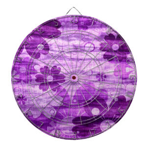 Violet Floral Vintage Dartboard With Darts