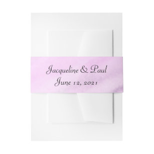 Violet Floral Watercolor Wedding Invitation Belly Band