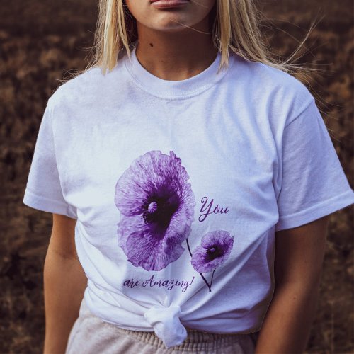 Violet Floral Womens Plus_Size Basic T_Shirt