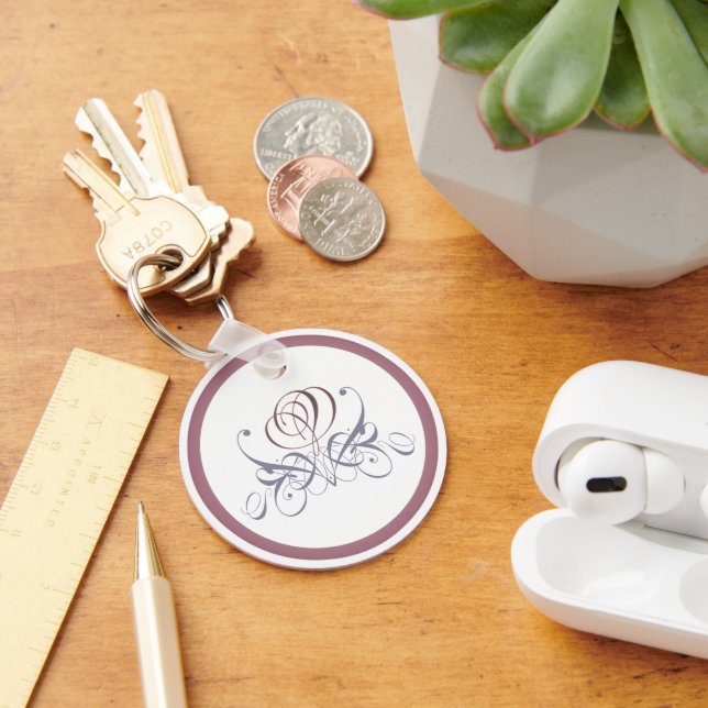 Violet Flourish Rose Designer Keychain (Desk)