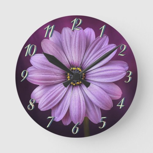 Violet  flower Acrylic Wall Clock