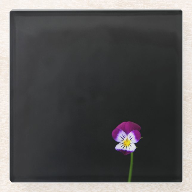 Violet Flower coastercnm Glass Coaster (Front)