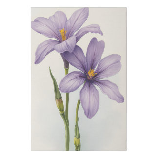 Violet flower faux canvas print