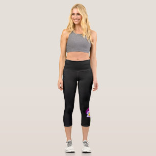 Violet Flower lecapa Capri Leggings