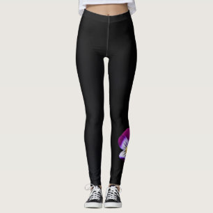 Violet Flower lem Leggings