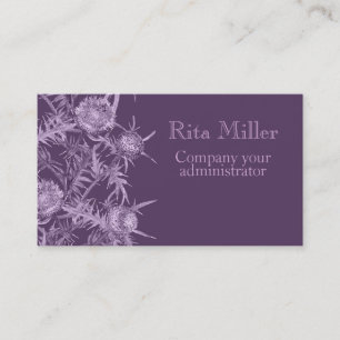 violet flower pattern business card
