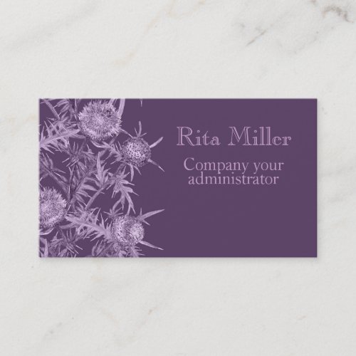violet flowerpattern business card