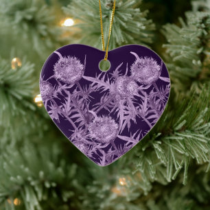 violet flower pattern ceramic ornament