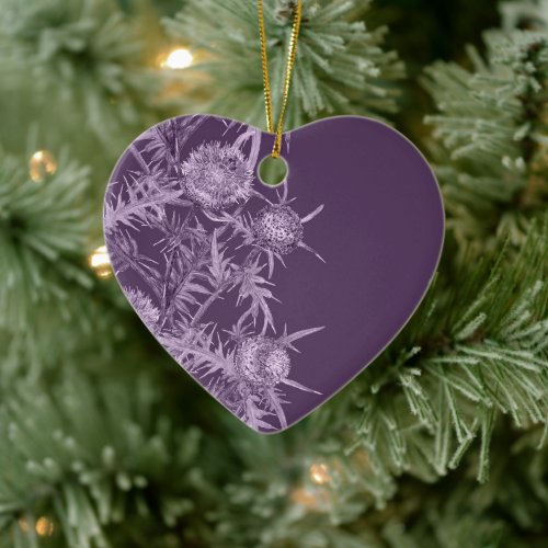 violet flowerpattern ceramic ornament