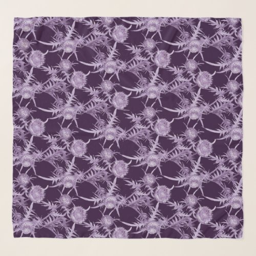 violet flowerpattern scarf