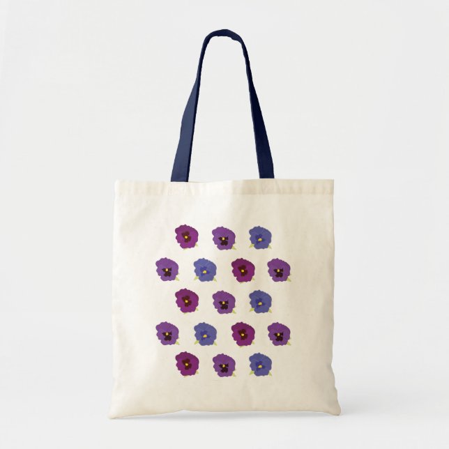 Violet Flower Pattern Tote Bag (Front)