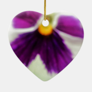 Violet Flower, Purple White Ceramic Ornament