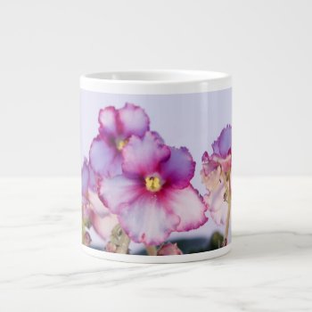 Violet Flowers 20 Oz Jumbo Mug - Bowl by StormythoughtsGifts at Zazzle