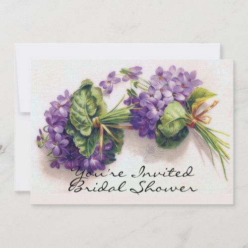 Violet Flowers Bridal Shower Custom Invite