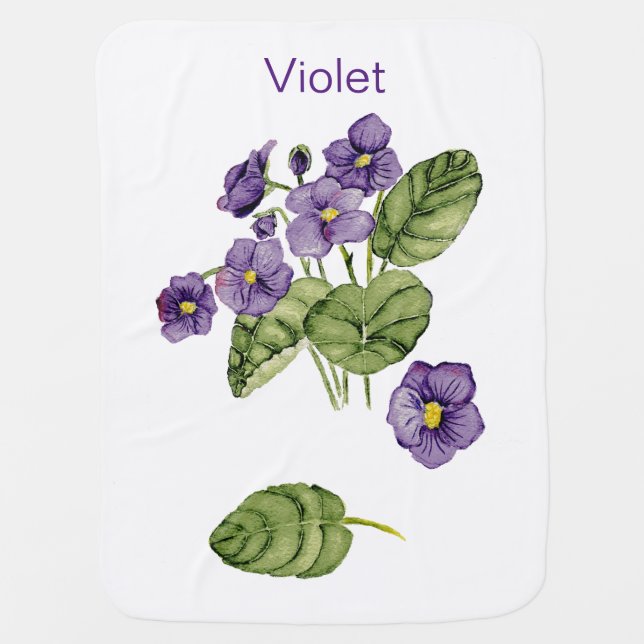violet flowers purple watercolor Baby Blanket (Front)