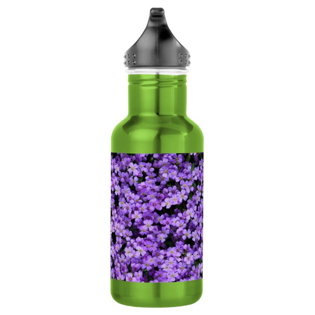 Violet Flowers Stainless Steel Water Bottle (Right)