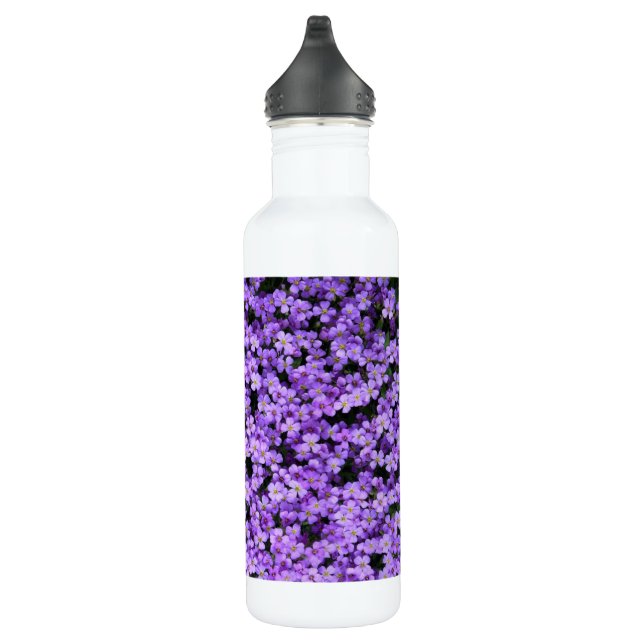 Violet Flowers Stainless Steel Water Bottle (Right)