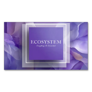 Violet Fluid Abstract Geometric Square Modern Business Card Magnet