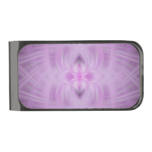 VIOLET -  Fractal Art - Gunmetal Finish Money Clip