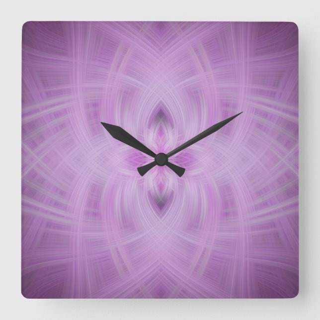 VIOLET -  Fractal Art - Square Wall Clock (Front)