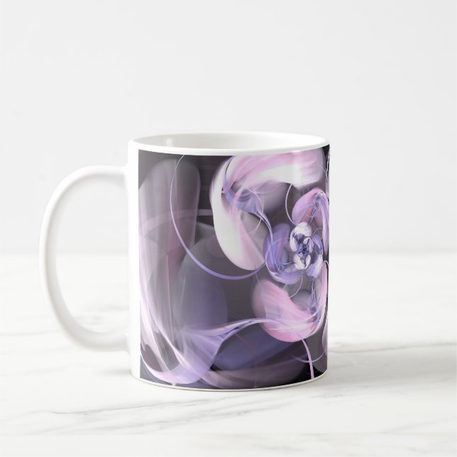 Violet Fractal Flower Coffee Mug (Left)
