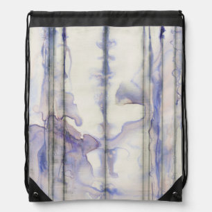 Violet Free Expression Watercolor Drawstring Bag