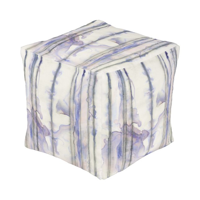 Violet Free Expression Watercolor Pouf (Angled Front)