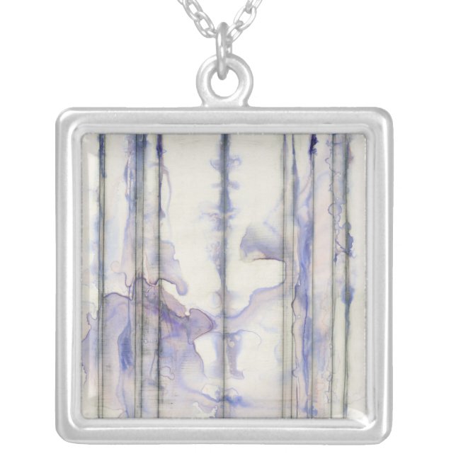 Violet Free Expression Watercolor Silver Plated Necklace (Front)