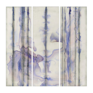 Violet Free Expression Watercolor Triptych