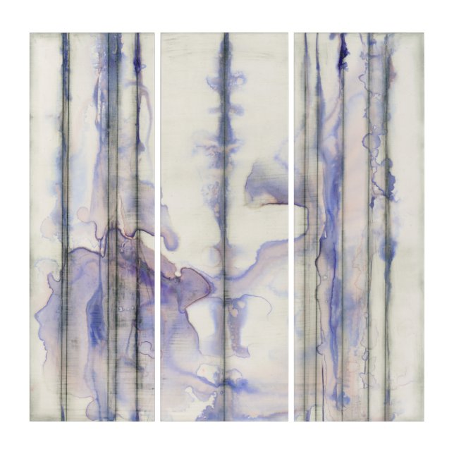 Violet Free Expression Watercolor Triptych (Front)