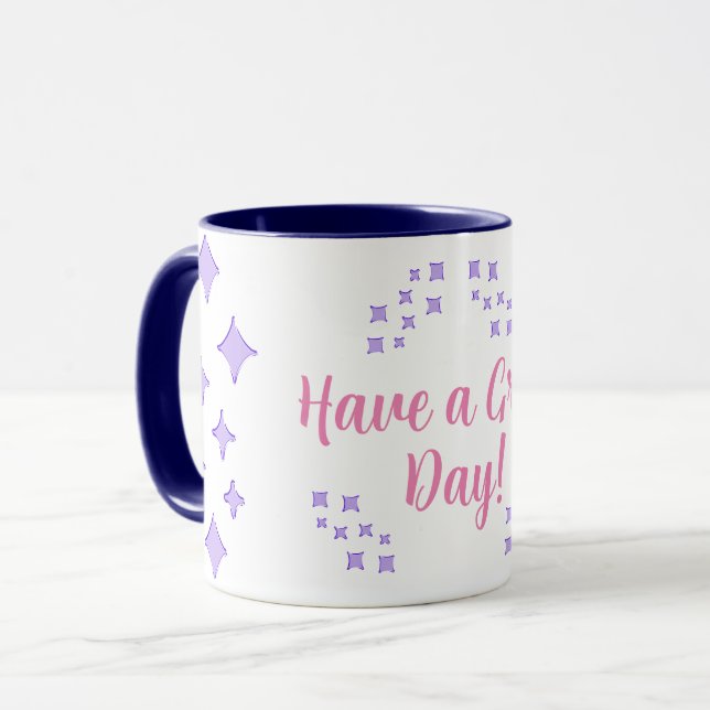 Violet Frosted Stars Pattern Mug Customizable  (Front Left)