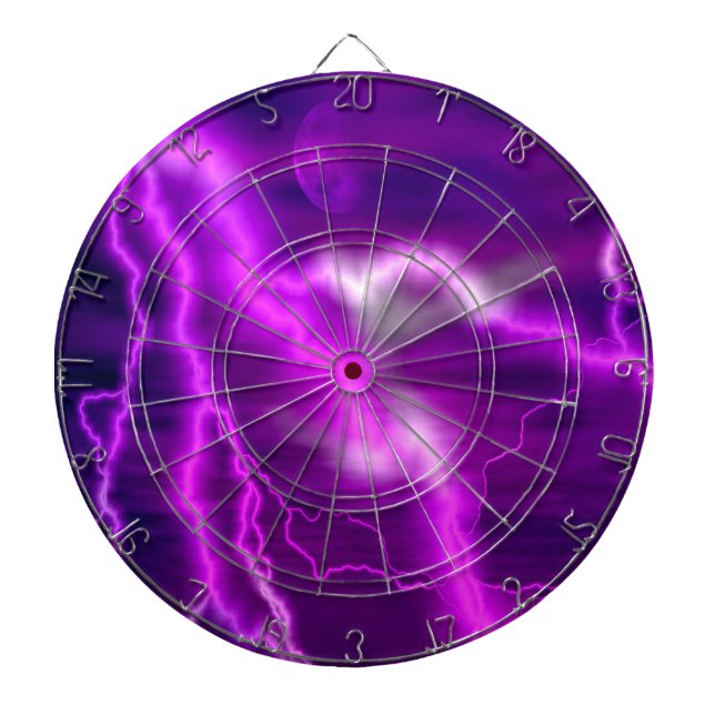 Violet Galaxy Dartboard With Darts (Front)
