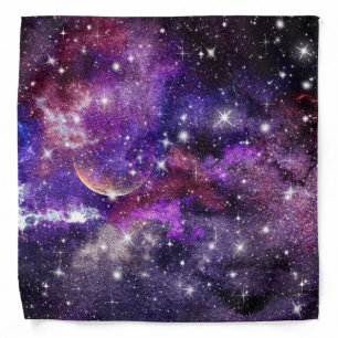Violet Galaxy Milky Way With Planet Bandana