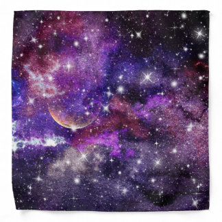 Violet Galaxy Milky Way With Planet Bandana