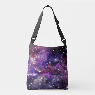 Violet Galaxy Milky Way With Planet Crossbody Bag