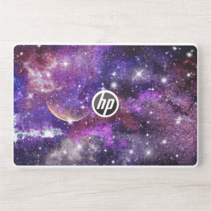 Violet Galaxy Milky Way With Planet HP Laptop Skin