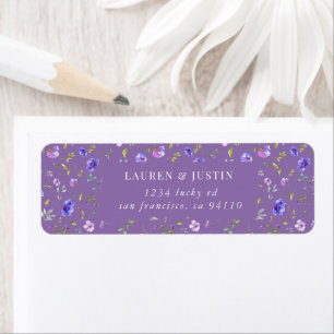violet garden elegant floral Return Address Label