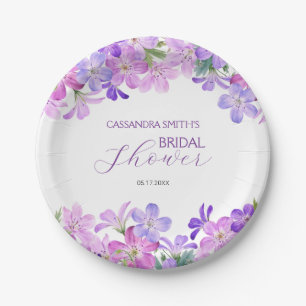 Violet Geranium Bridal Brunch Shower Paper Plates