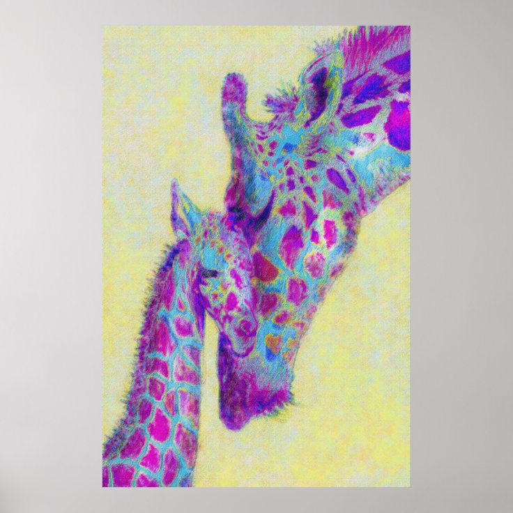 violet giraffes print | Zazzle